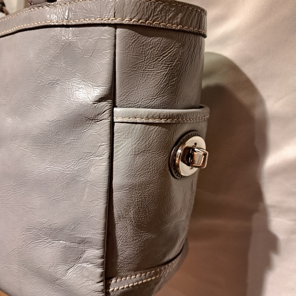 Coach Gray Leather Tote Bag - Picture 5 of 10